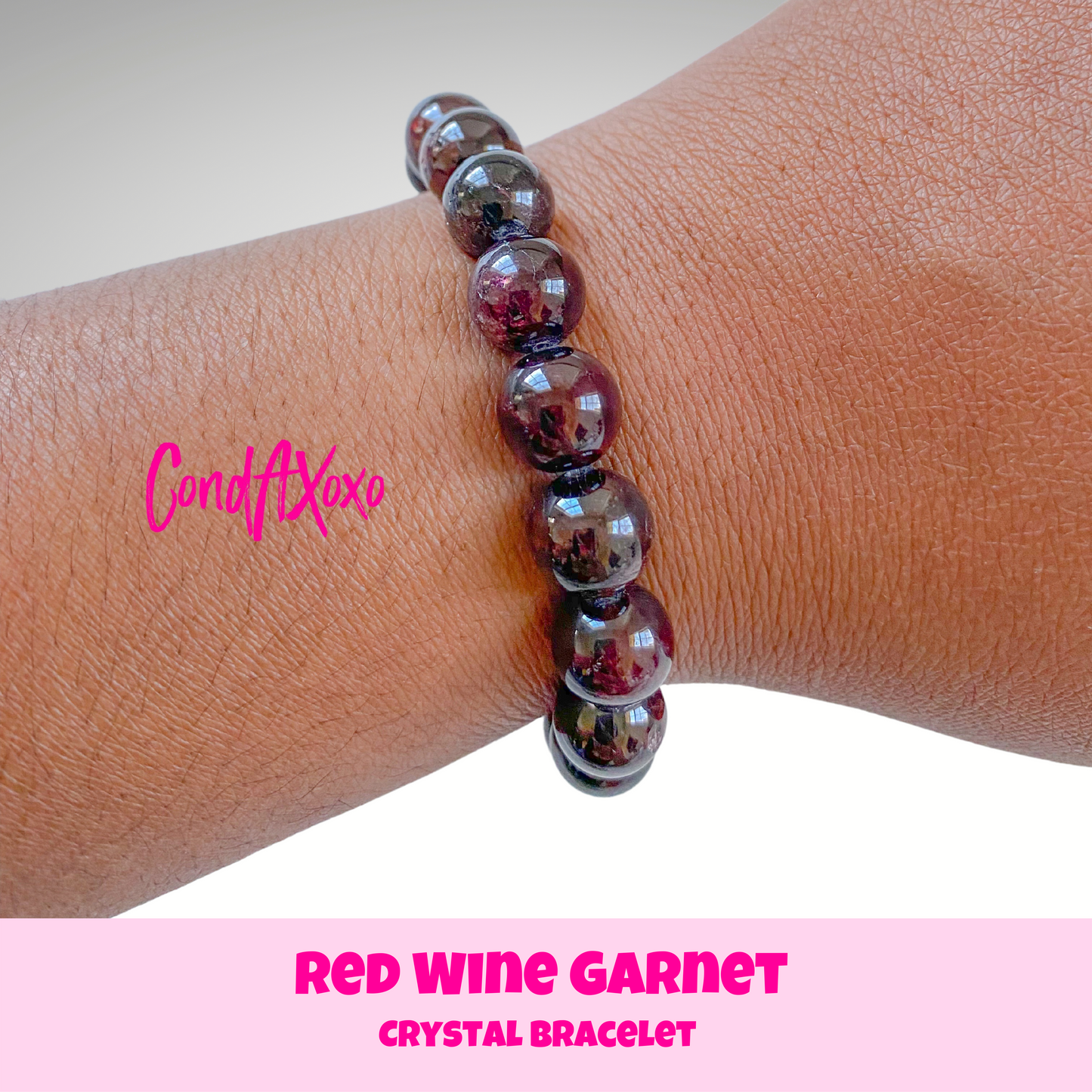 Red Wine Garnet Crystal Bracelet