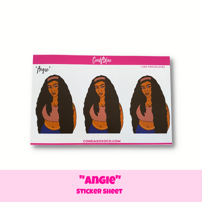 "Angie" Large Icon Sticker Sheet