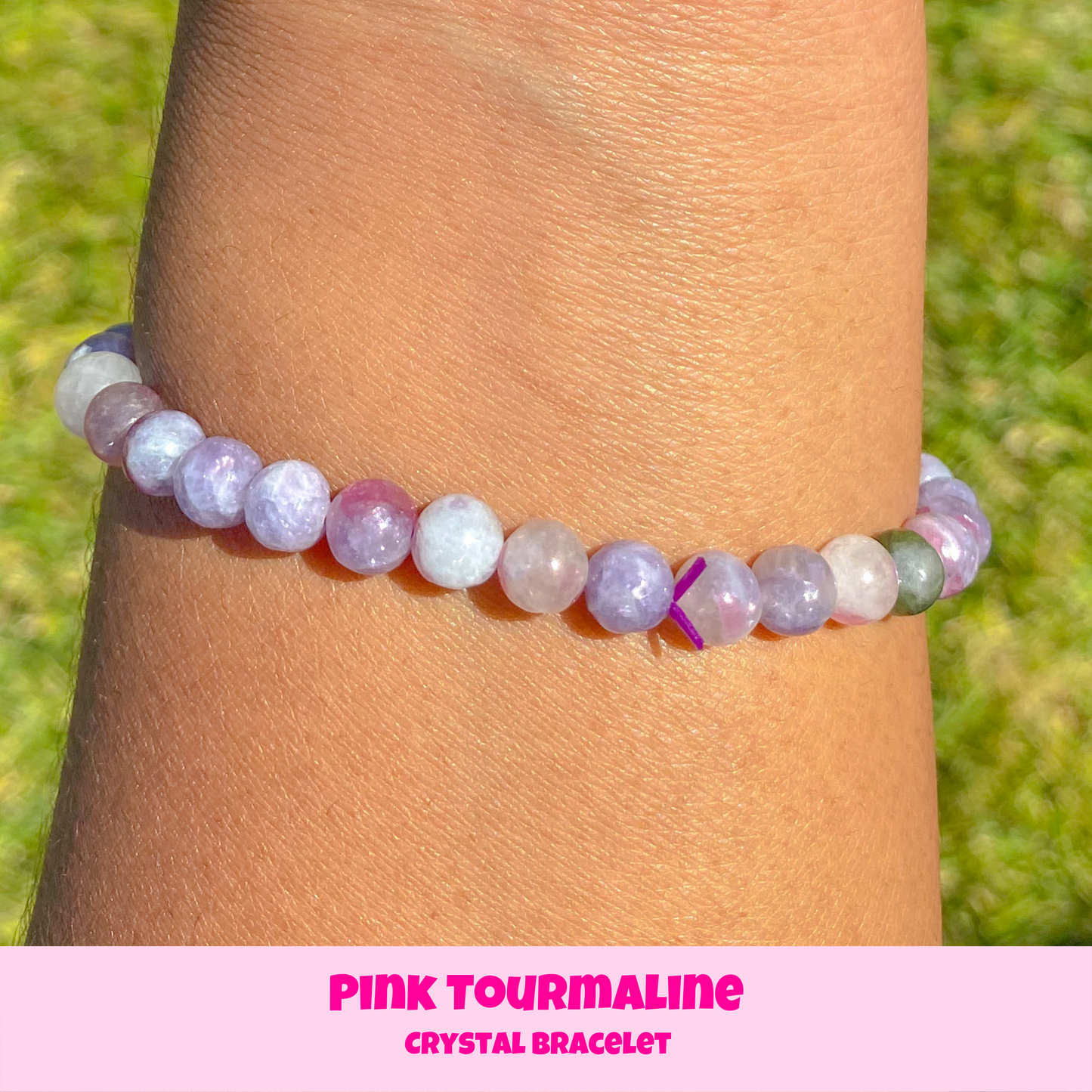 Pink Tourmaline Crystal Bracelet