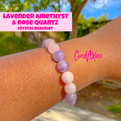 Lavender Amethyst & Rose Quartz Crystal Bracelet