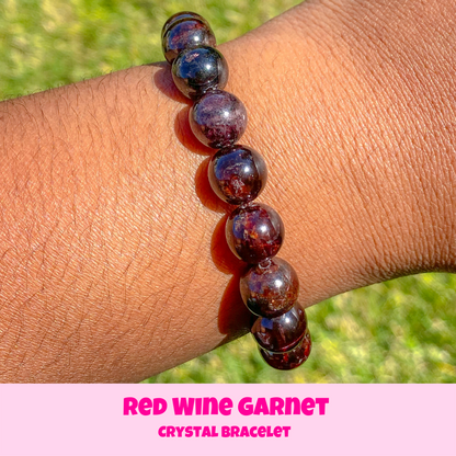 Red Wine Garnet Crystal Bracelet