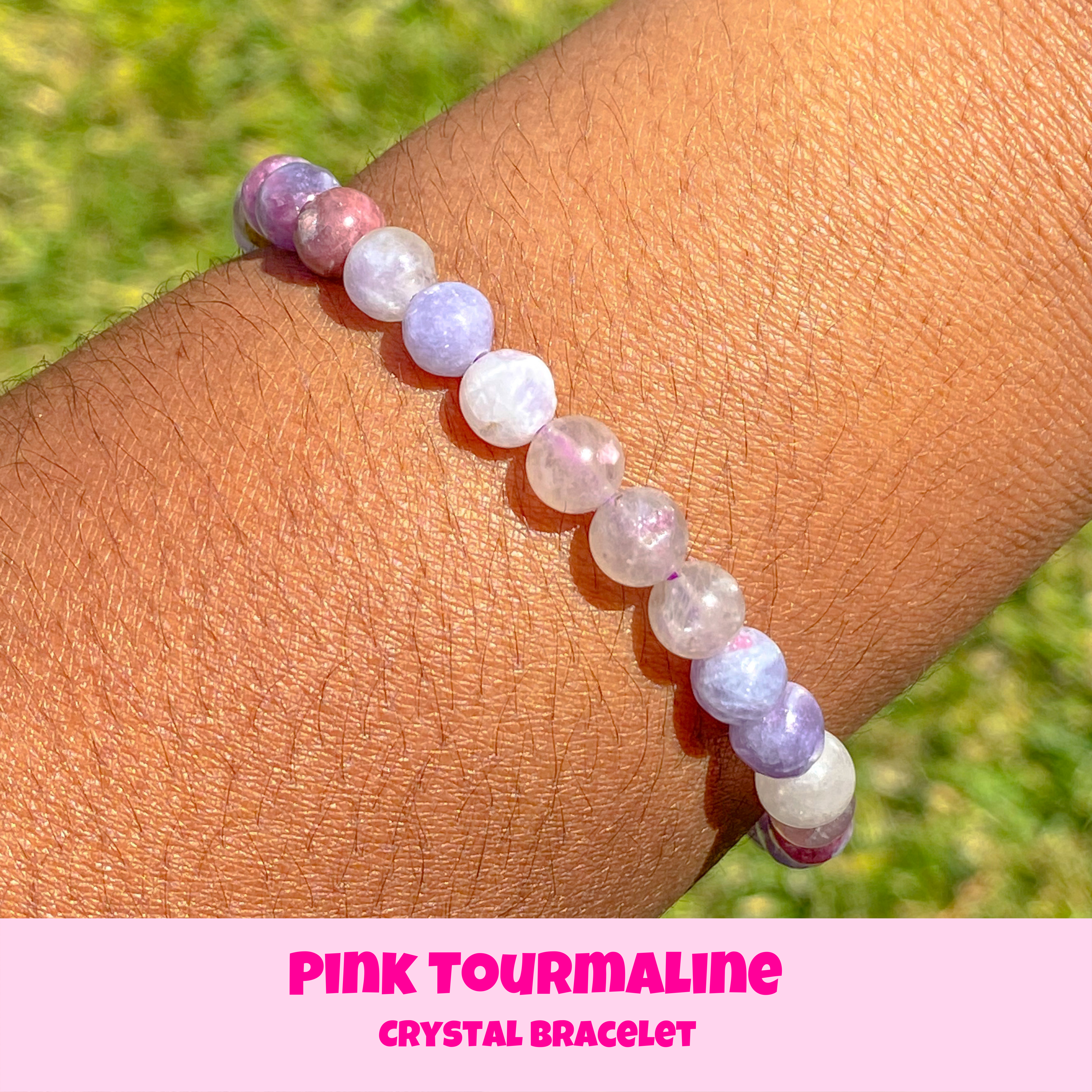 Pink Tourmaline October Birthstone Bracelet, Genuine Freshwater Pearl