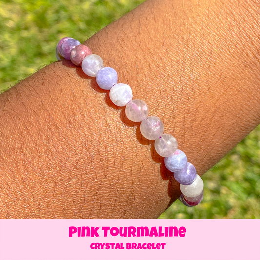 Pink Tourmaline Crystal Bracelet