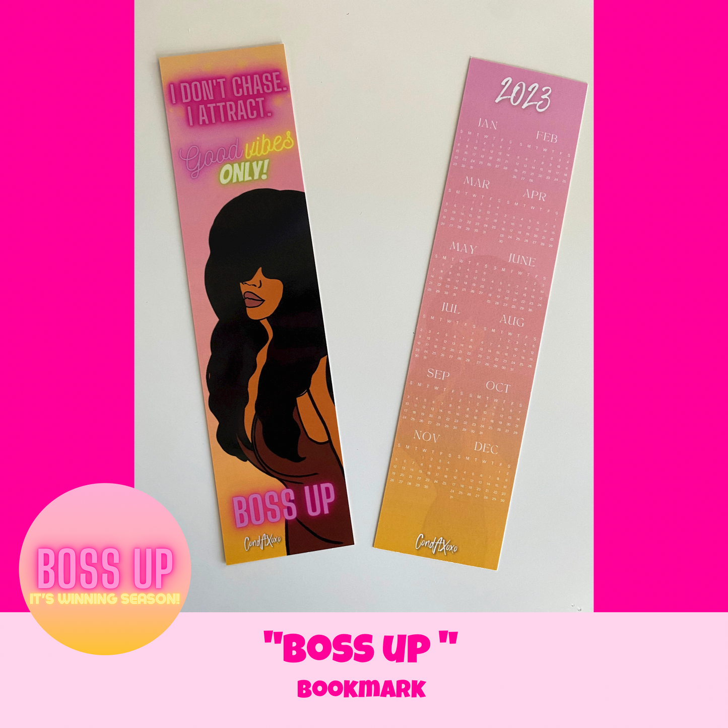 "Donna" Boss Up "It's Winning Season!" Bookmark w/ 2023 Calendar